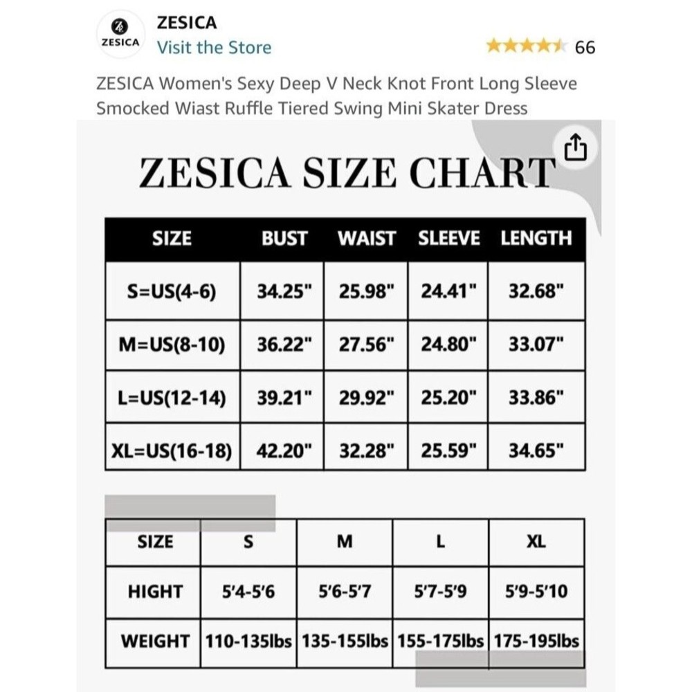 zescia womans sexy long sleeve dress w/tie, smocked waist sz womans sm NWT - Picture 6 of 14